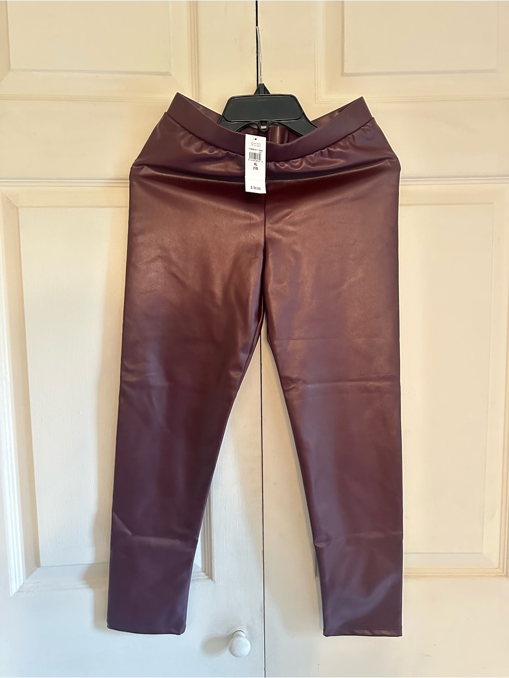 GAP Faux Leather Leggings - Burgundy